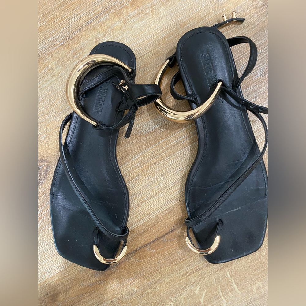 Steve Madden Black Odyssey Sandals